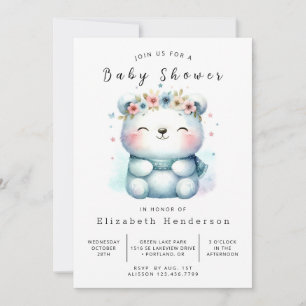 Invitation Baby shower d'ours Whimsical Printable