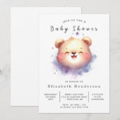 Invitation Baby shower d'ours Whimsy Printable (Devant / Derrière)