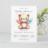 Invitation Baby shower d'ours Whimsy Printable (Debout devant)