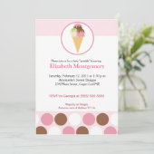 Invitation Baby shower doux à la crème glacée Parsemer 5x7 (Debout devant)