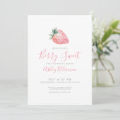 Invitation Baby shower doux au baies simple (Debout devant)