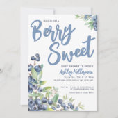 Invitation Baby shower doux aux bleuets Berry (Devant)