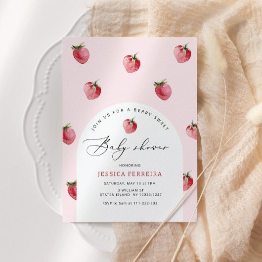 Invitation Baby shower doux Berry