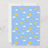 Invitation Baby shower doux bleu bleu jaune soleil (Dos)