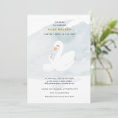 Invitation Baby shower doux de cygne, princesse de cygne (Debout devant)