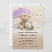 Invitation Baby shower doux Fluffy Animaux (Devant)