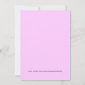 Invitation Baby shower doux MIGNON de Madame rose insecte (Dos)