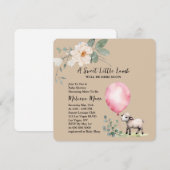 Invitation Baby shower doux petit agneau rose ballon (Devant / Derrière)