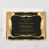 Invitation Baby shower doux Pièges d'or noir Brunette (Dos)