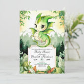 Invitation Baby shower Dragon (Debout devant)