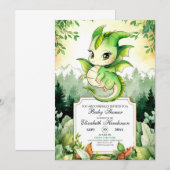 Invitation Baby shower Dragon (Devant / Derrière)