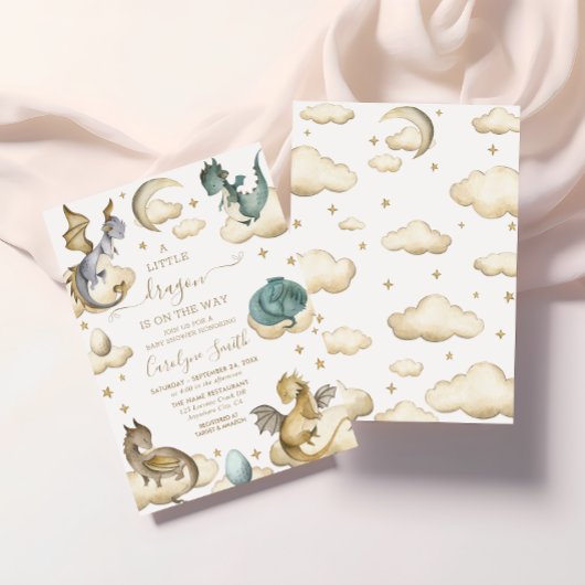 Invitation Baby shower Dragon