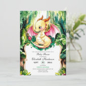 Invitation Baby shower Dragon Cute Personnalisé (Debout devant)