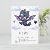 Invitation Baby shower Dragon Enchanted (Debout devant)