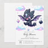 Invitation Baby shower Dragon Enchanted (Devant / Derrière)