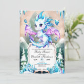 Invitation Baby shower Dragon Simple Cute (Debout devant)