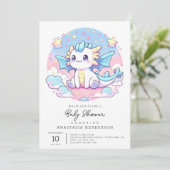 Invitation Baby shower Dragon Simple Cute (Debout devant)