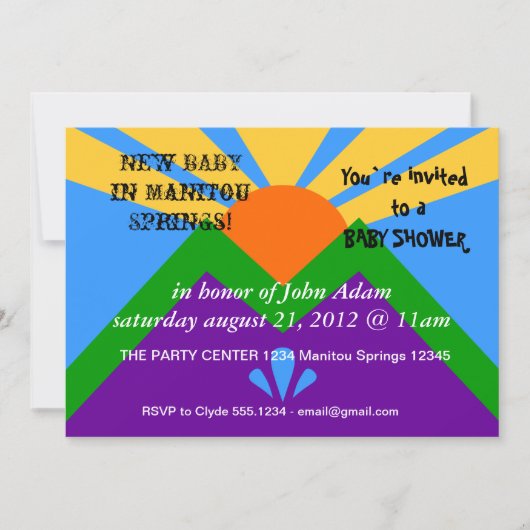 Invitation baby shower, Drapeau des sources Manito (Devant)