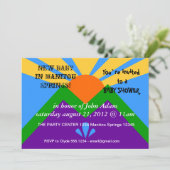 Invitation baby shower, Drapeau des sources Manito (Debout devant)