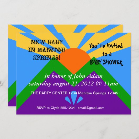 Invitation baby shower, Drapeau des sources Manito (Devant / Derrière)