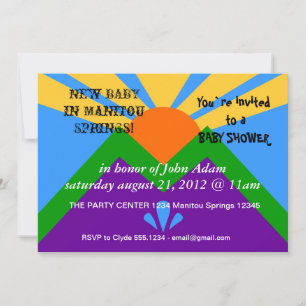Invitation baby shower, Drapeau des sources Manito