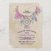 Invitation Baby shower Dream Catcher (Devant / Derrière)