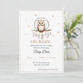 Invitation Baby shower Dreamcatcher Owl (Debout devant)