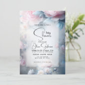 Invitation Baby shower - Dreamink Peony Floral (Debout devant)