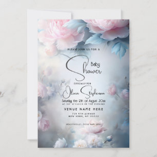 Invitation Baby shower - Dreamink Peony Floral