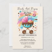 Invitation Baby shower Dreams Pink Blue Donuts Et Diapers (Devant)