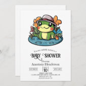 Invitation Baby shower Dreamy Simple Frog (Devant / Derrière)