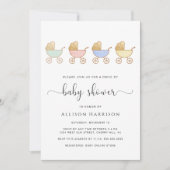Invitation Baby Shower Drive By Retro Parade de Landau (Devant)