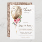 Invitation Baby shower Drive Par Luxueuse Parties scintillant (Devant / Derrière)
