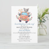 Invitation Baby Shower Drive Through pour le petit garçon lou (Debout devant)