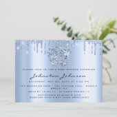 Invitation Baby shower Drives Parties scintillant Pieds Bleus (Debout devant)