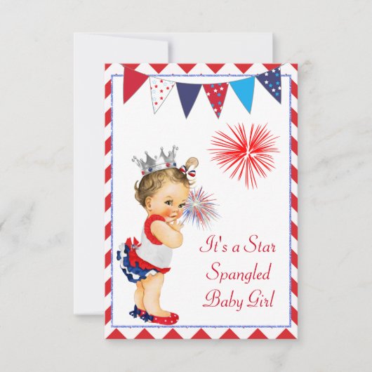 Invitation Baby shower du 4 juillet (Devant)