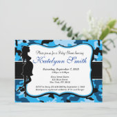 Invitation Baby shower du Camouflage de Blue Boy (Debout devant)