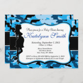 Invitation Baby shower du Camouflage de Blue Boy (Devant / Derrière)
