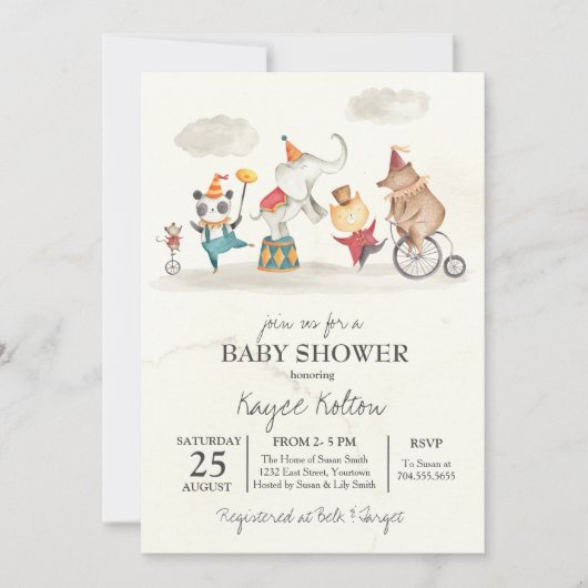 Invitation Baby shower du carnaval, carnaval vintage (Devant)