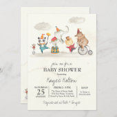 Invitation Baby shower du carnaval, carnaval vintage (Devant / Derrière)
