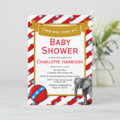 Invitation Baby shower du Carnaval de cirque moderne (Debout devant)