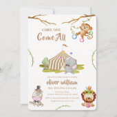 Invitation Baby shower du Carnaval de Woodland Safari (Devant)