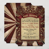 Invitation Baby shower du Carnaval vintage (Devant / Derrière)
