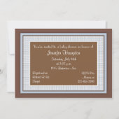 Invitation Baby shower du Carousel bleu Plaid (Dos)