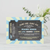 Invitation Baby shower du Cercus Carnival Blue Boy (Debout devant)