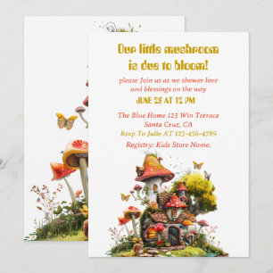 Invitation Baby shower du champignon Woodland