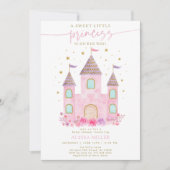 Invitation Baby shower du château de Princess Pink Gold (Devant)