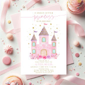 Invitation Baby shower du château de Princess Pink Gold