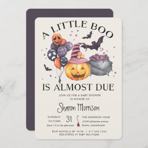 Invitation Baby shower du Citrouille d'Halloween Little Boo