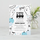 Invitation Baby shower du Citrouille d'Halloween Little Boo (Debout devant)